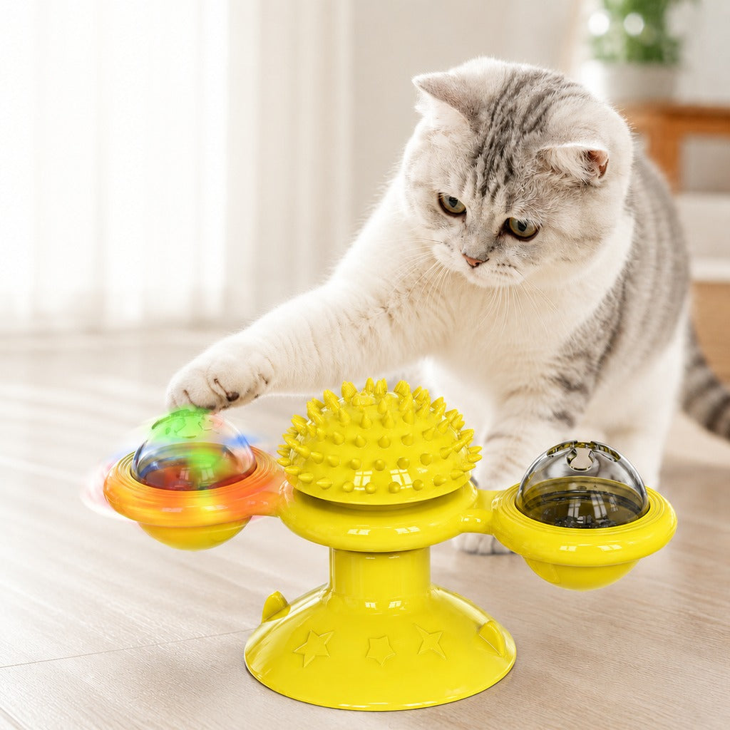 Light-Up Spinning Cat Windmill – Beats Indoor Boredom