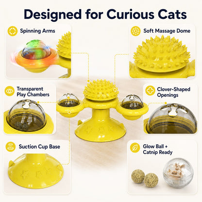 Light-Up Spinning Cat Windmill – Beats Indoor Boredom