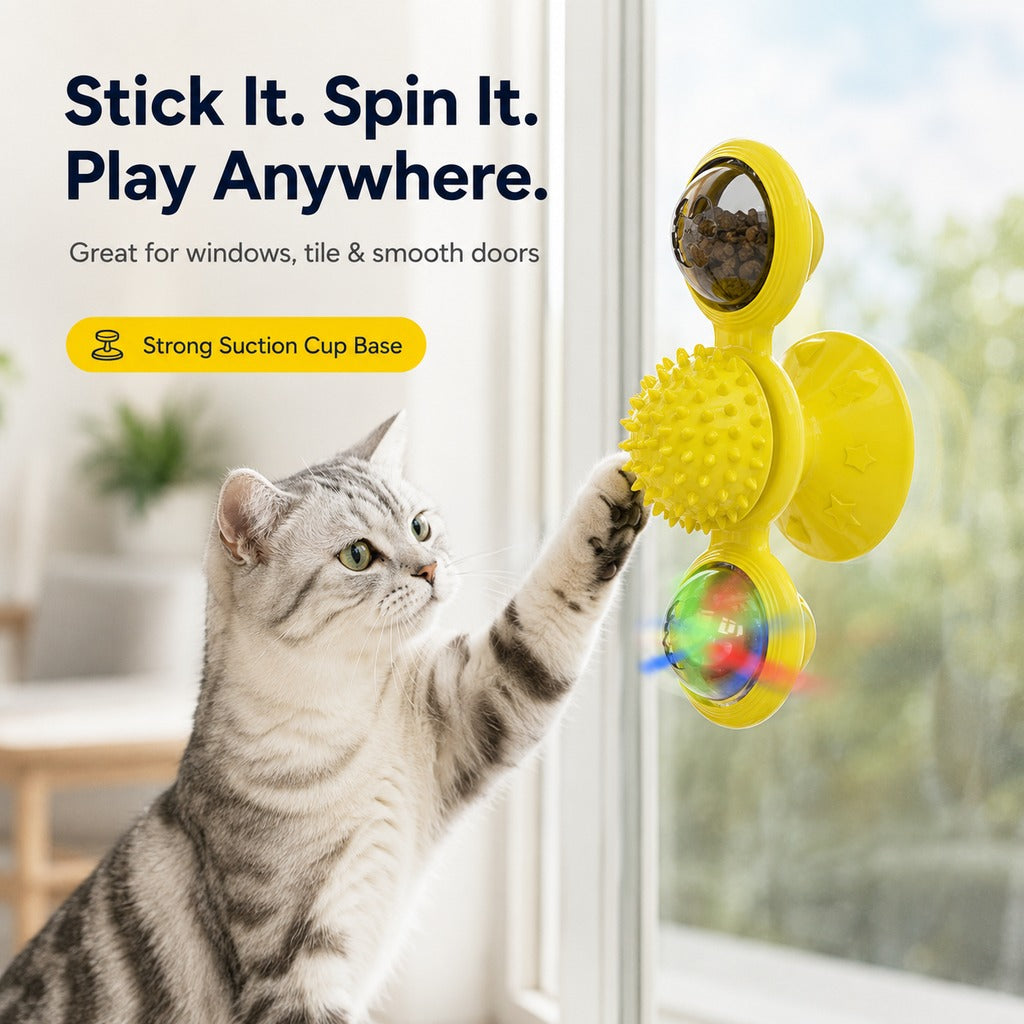 Light-Up Spinning Cat Windmill – Beats Indoor Boredom