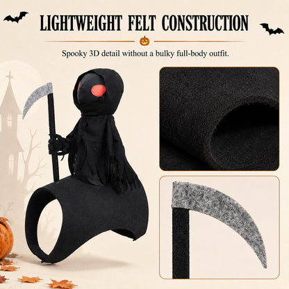 Grim Reaper Rider Pet Costume – 3D Halloween Fun
