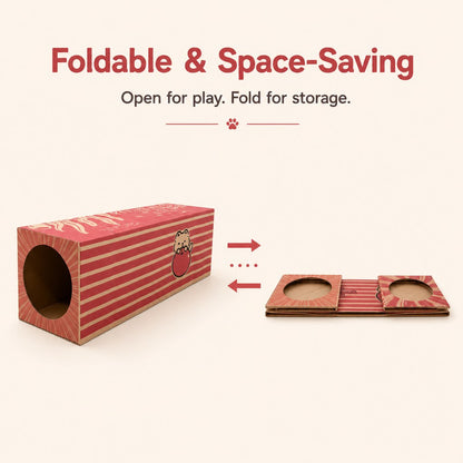 Kraft Paper Cat Tunnel – Foldable Hide & Play
