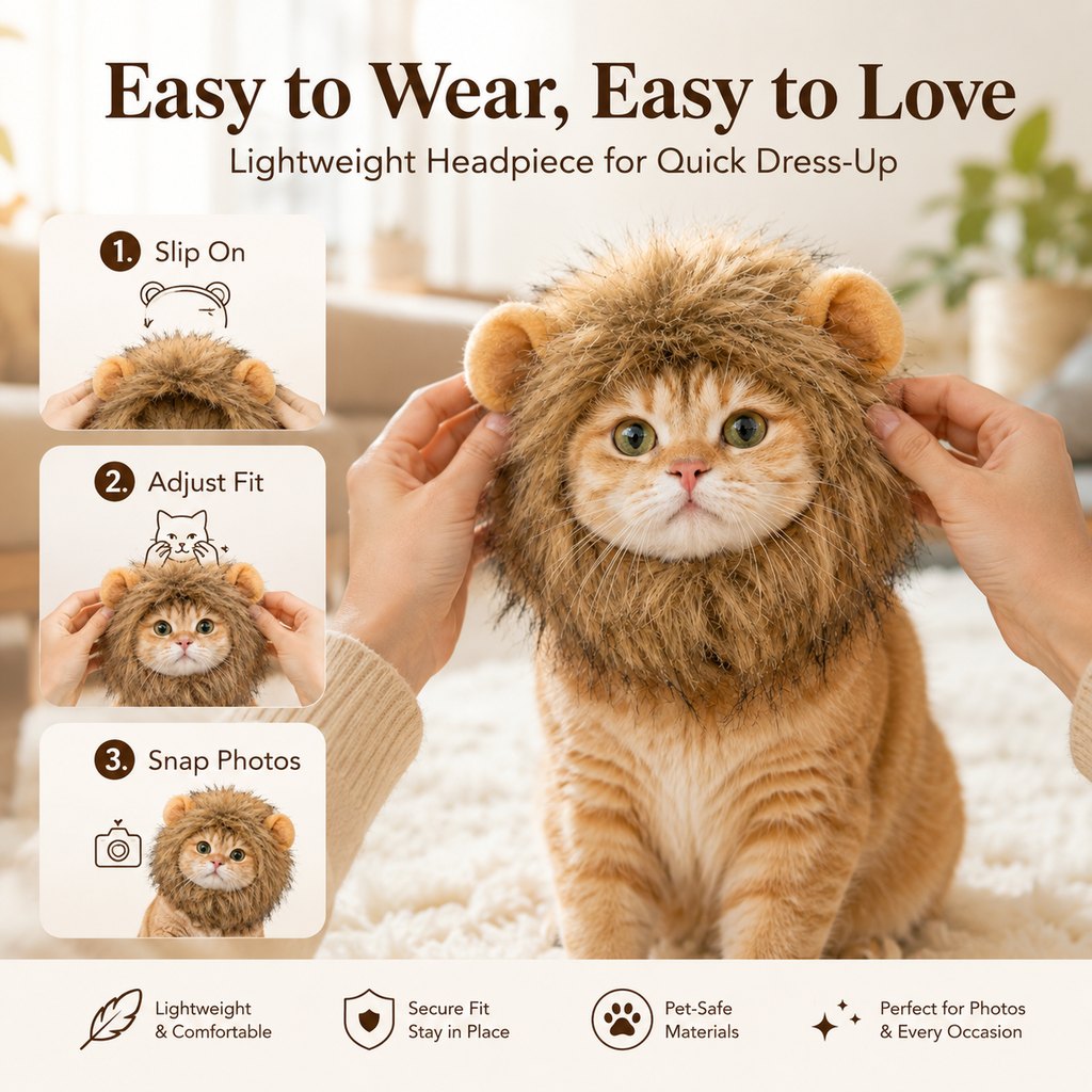 Lion Mane Pet Headpiece – Easy Halloween Costume