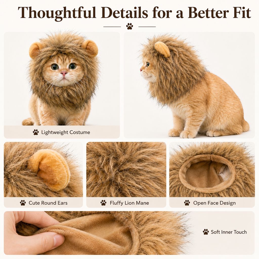 Lion Mane Pet Headpiece – Easy Halloween Costume