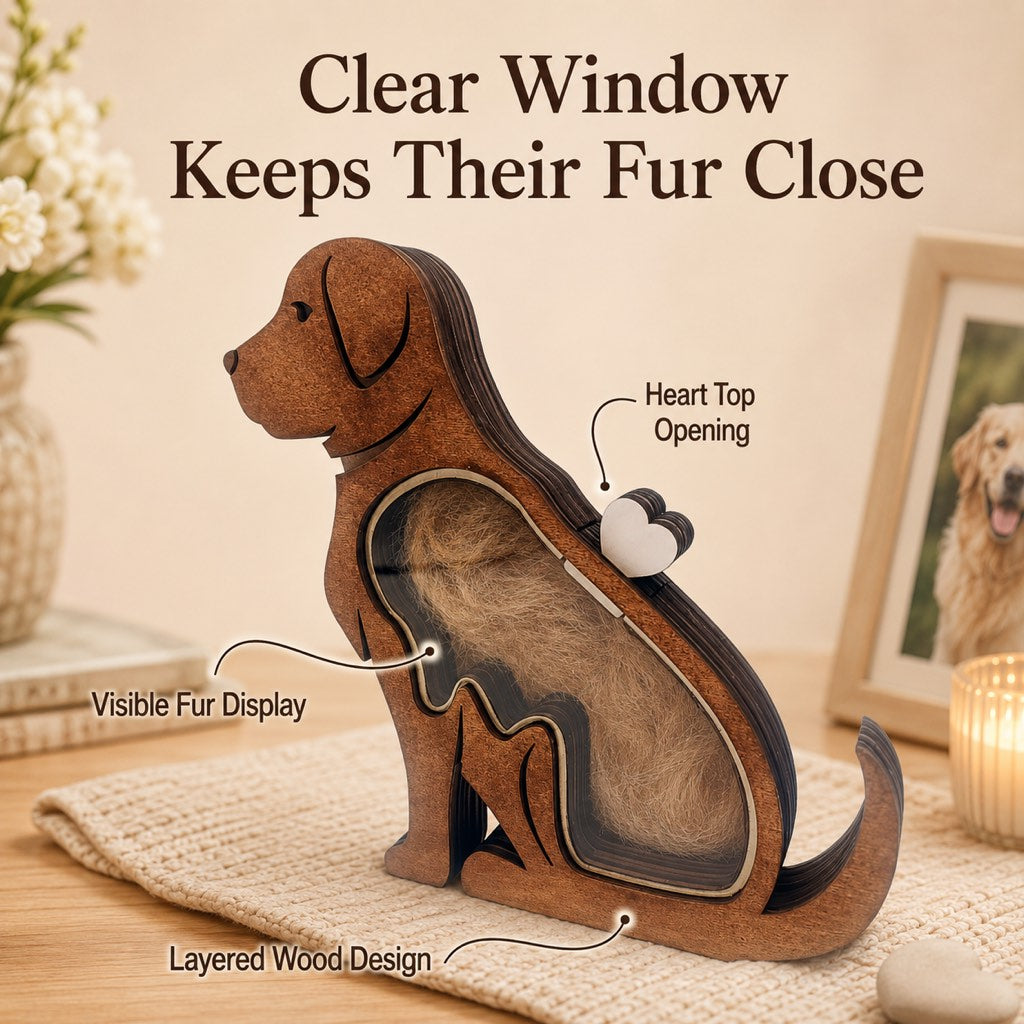 Wooden Pet Fur Keepsake Box – Cherish Their Memory