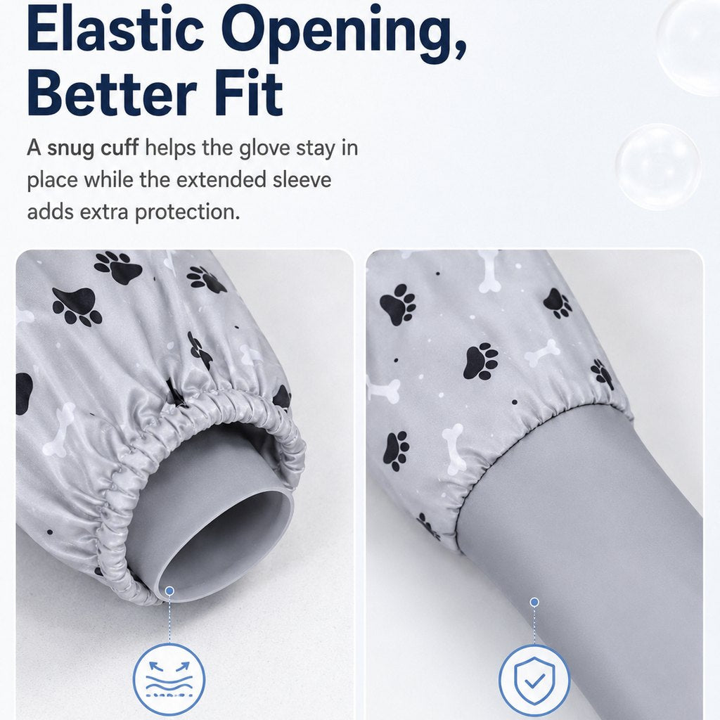 Long-Sleeve Pet Bath Gloves – Deshedding & Massage