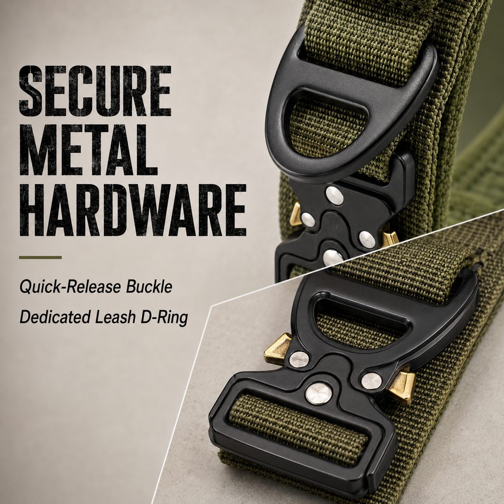 AirTag Tactical Dog Collar – Control Handle Grip