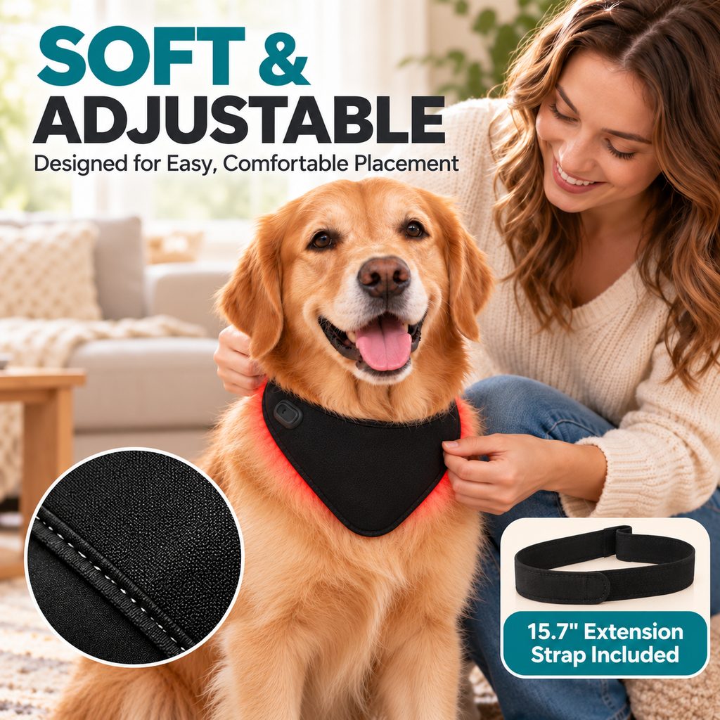 Red Light Dog Neck Wrap – 42 LEDs
