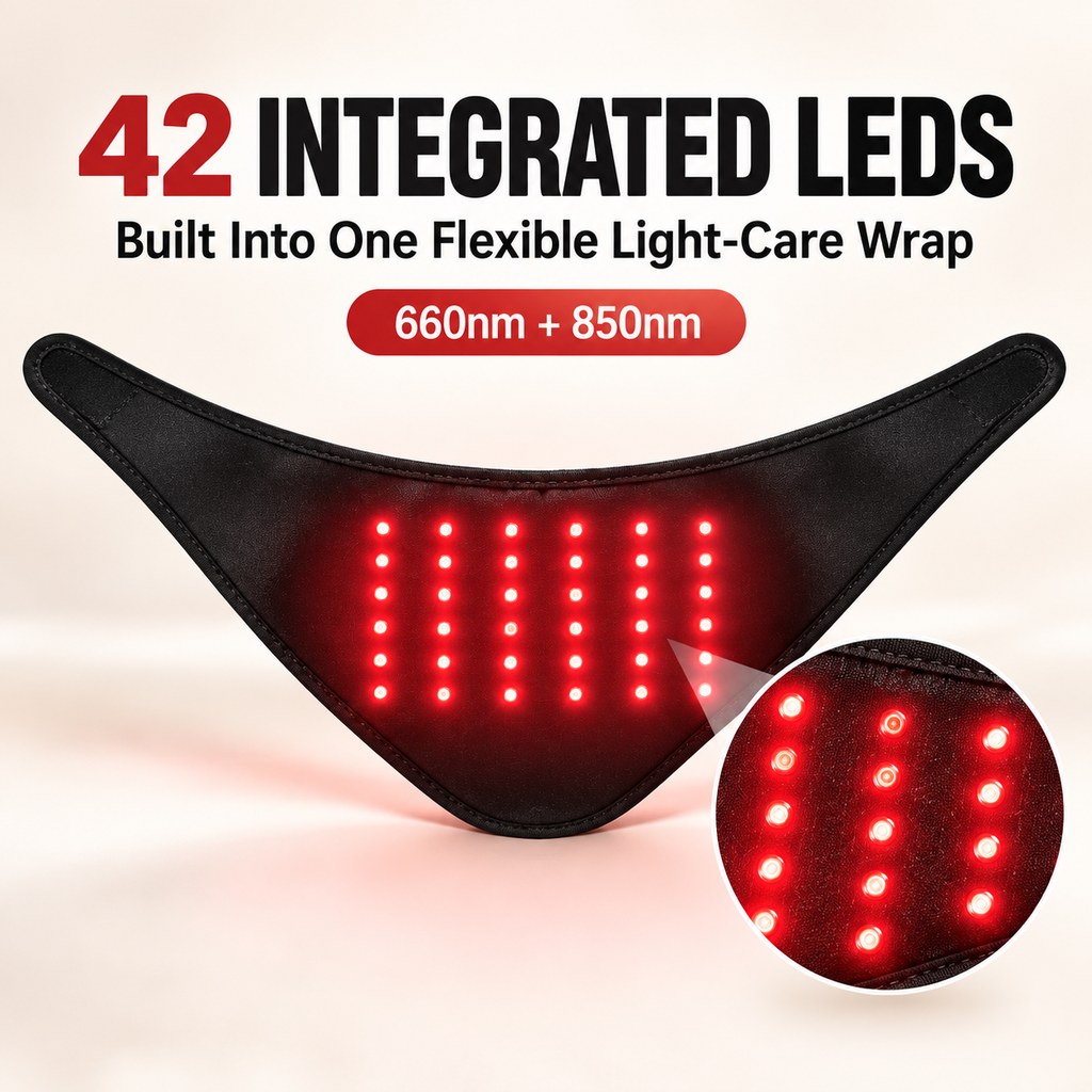 Red Light Dog Neck Wrap – 42 LEDs