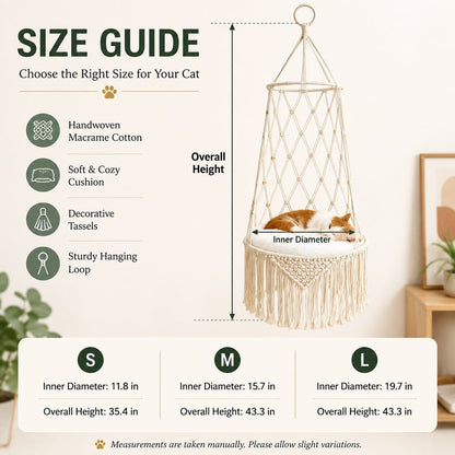 Macrame Cat Hammock Swing – Space-Saving Bed