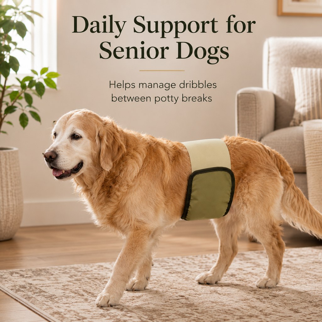 Washable Male Dog Belly Bands 3-Pack – Stops Marking