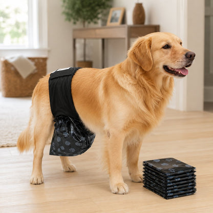 Male Dog Urine Wrap with 50 Bags – Stops Indoor Marking