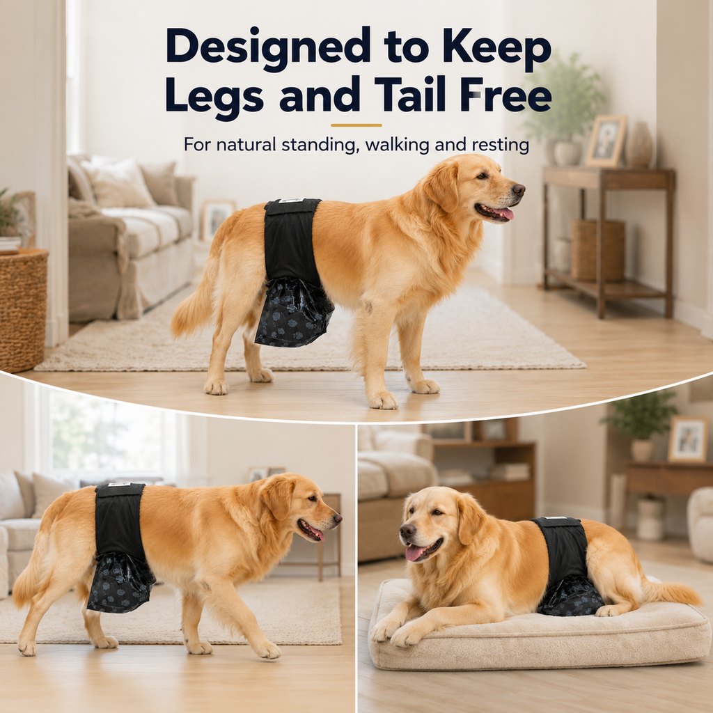 Male Dog Urine Wrap with 50 Bags – Stops Indoor Marking