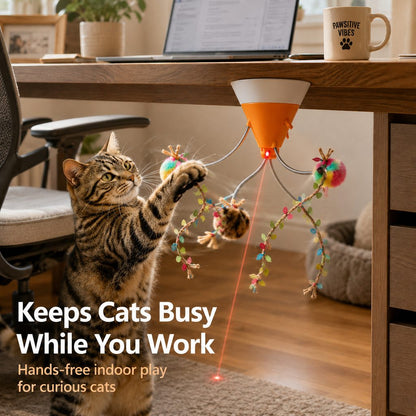 360° Magnetic Rotating Cat Teaser – Hands-Free Play