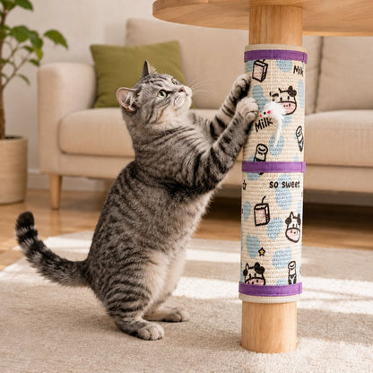 Wrap-Around Sisal Cat Scratcher – Protects Table Legs