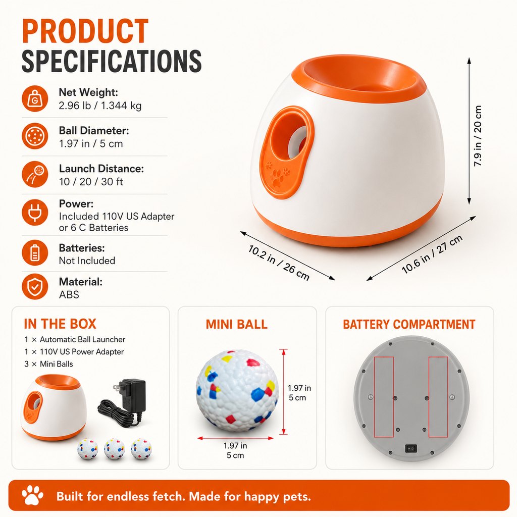 Mini Automatic Dog Ball Launcher – Fetch Made Easy