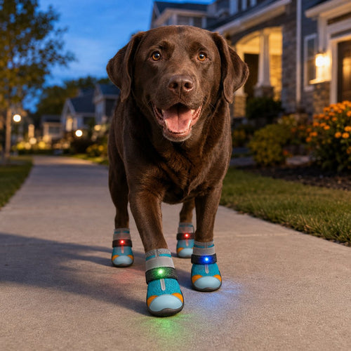 Motion-Activated LED Dog Boots – Visible at Night