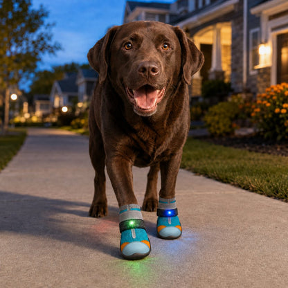 Motion-Activated LED Dog Boots – Visible at Night