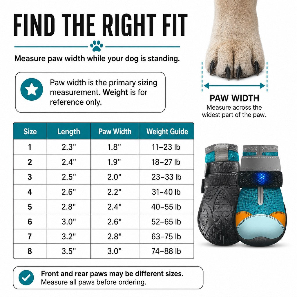 Motion-Activated LED Dog Boots – Visible at Night