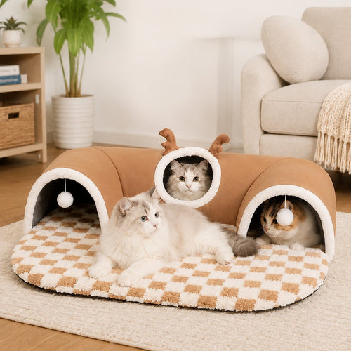 3-in-1 Multi-Cat Tunnel Bed – Rest & Play Together