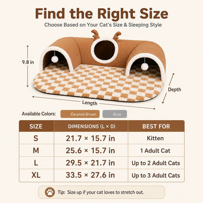 3-in-1 Multi-Cat Tunnel Bed – Rest & Play Together