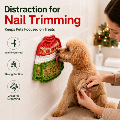 Christmas Sweater Lick Mat – Slow Treats & Calm Trims
