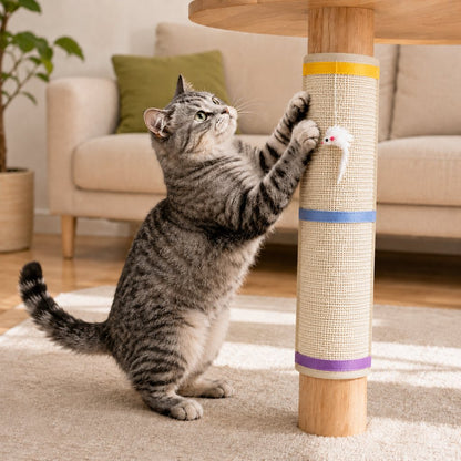 Wrap-Around Sisal Cat Scratcher – Protects Table Legs