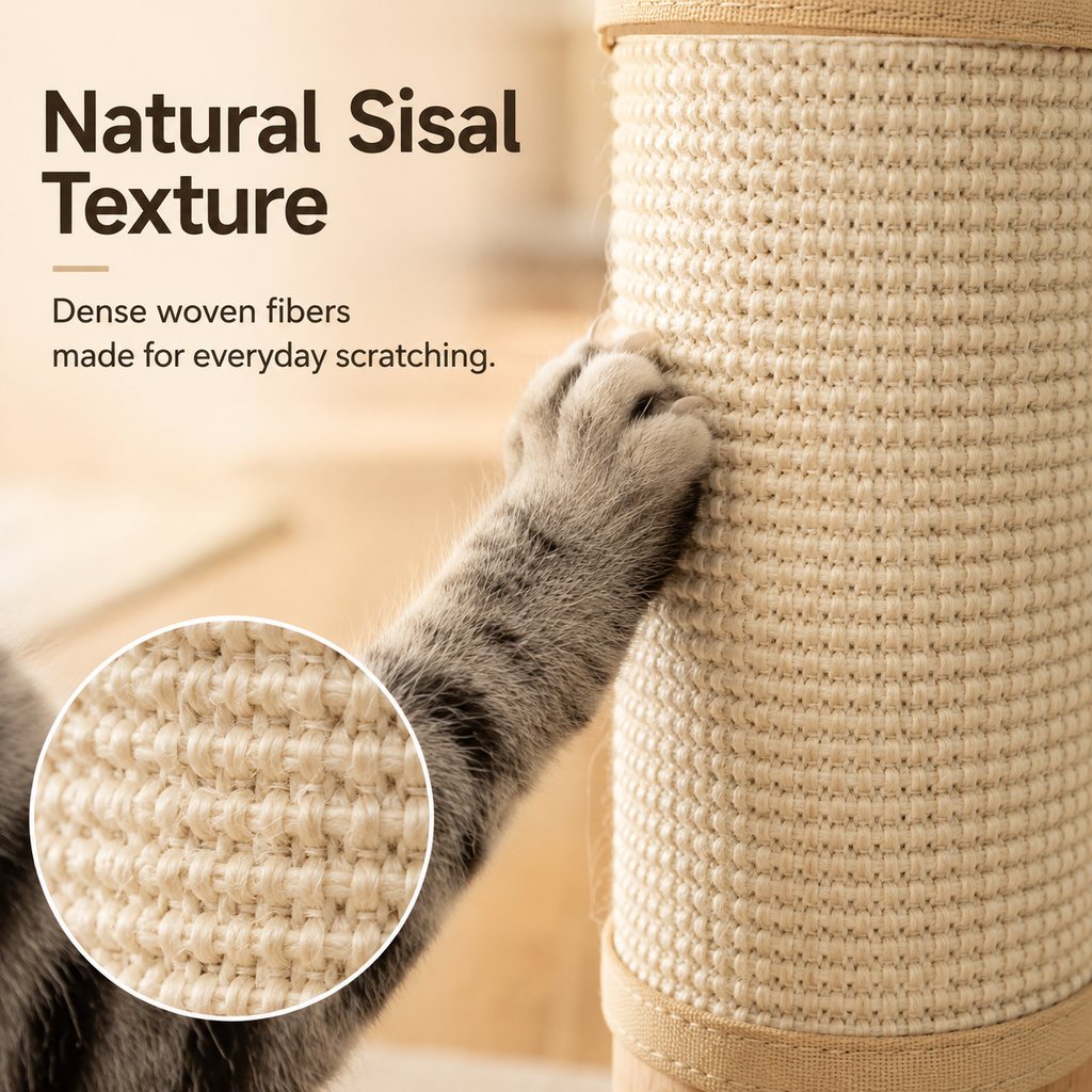 Wrap-Around Sisal Cat Scratcher – Protects Table Legs