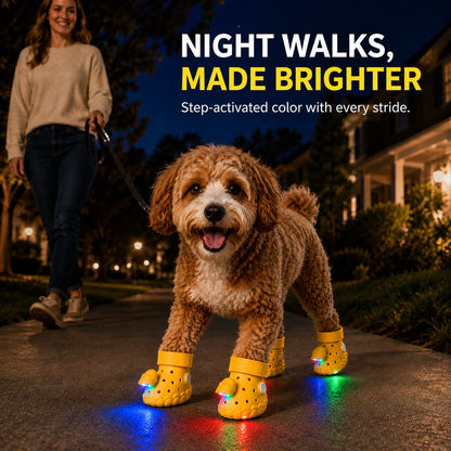 Step-Activated RGB Dog Boots – Light-Up Night Walks