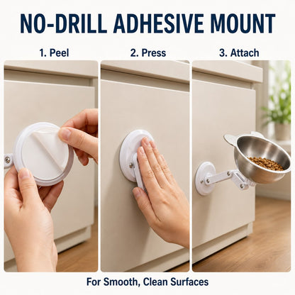Magnetic Wall-Mounted Pet Bowl – Space-Saving Feeding