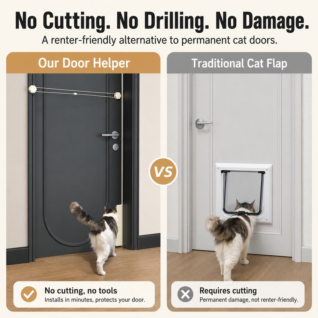 No-Drill Cat Door Holder – Cats Pass, Doors Stay Closed