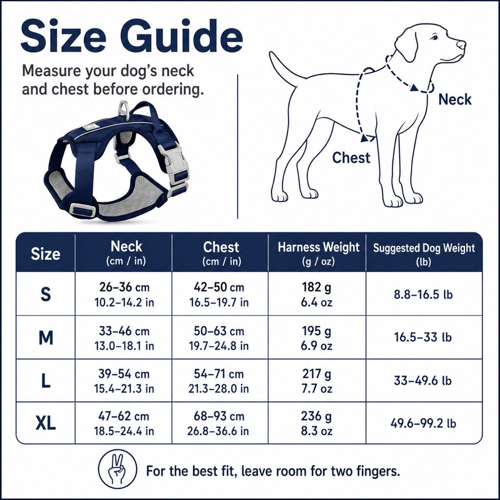 Reflective No-Pull Dog Harness – Safe Night Walks
