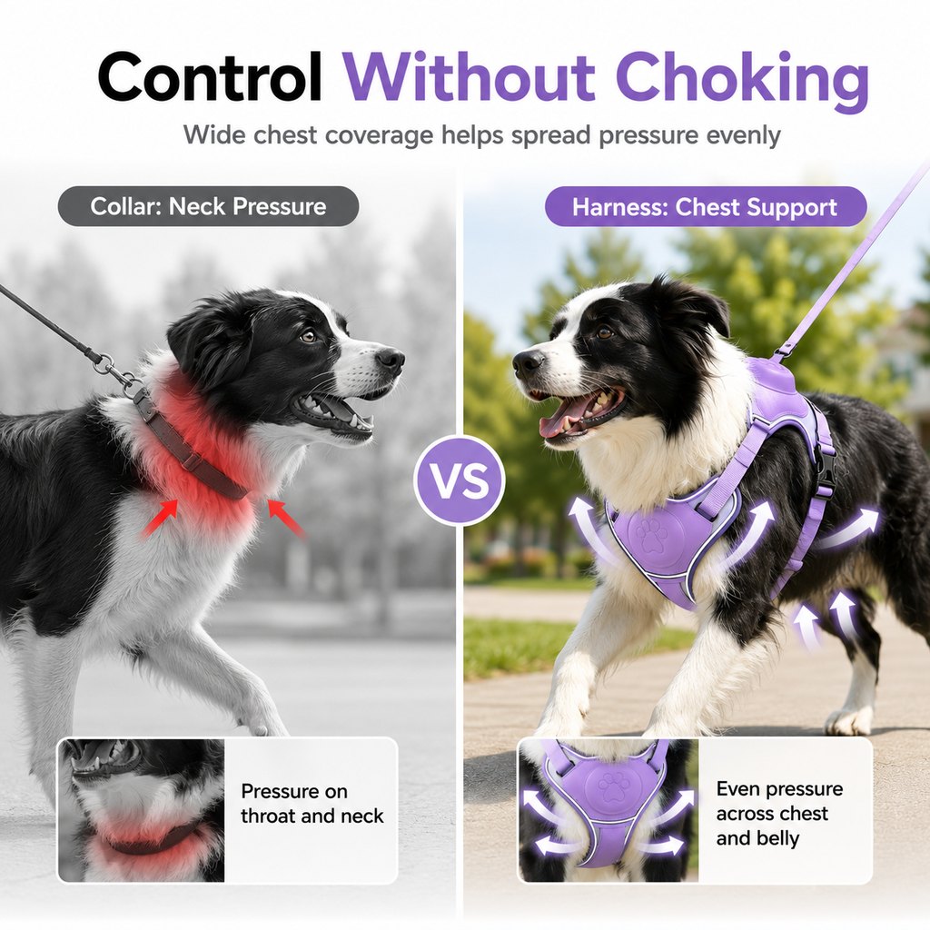 No-Pull Harness with Built-In Leash – Reflective & Safe