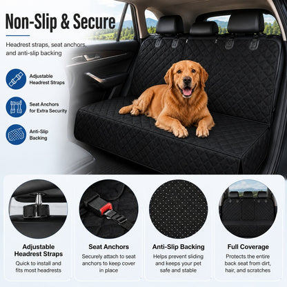 Waterproof Dog Back Seat Cover – Mud & Fur Protection