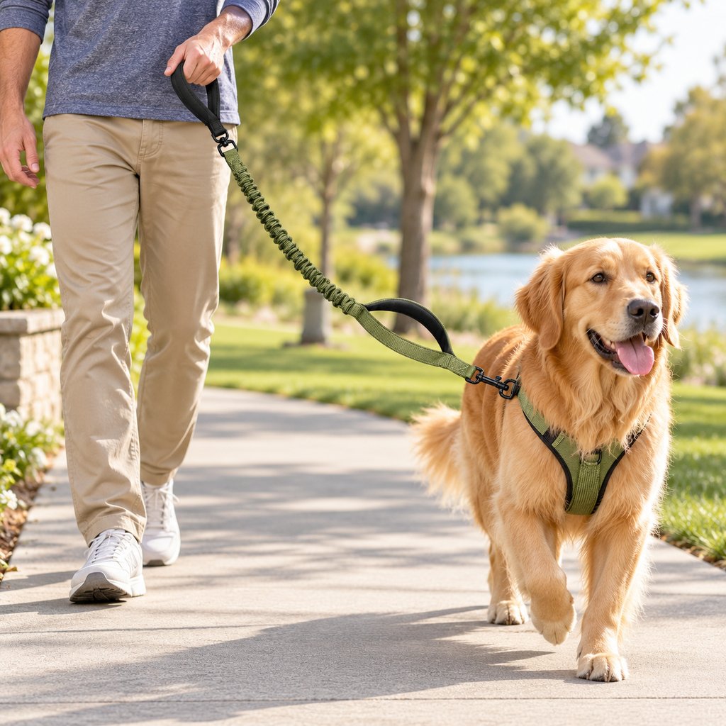 Dual Handle Bungee Dog Leash – Softer Pulls