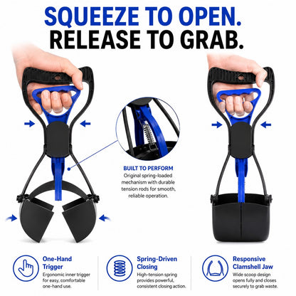 Foldable Long-Handle Pooper Scooper – One-Hand Pickup