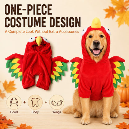 Turkey Pet Costume – One-Piece Hooded Outfit
