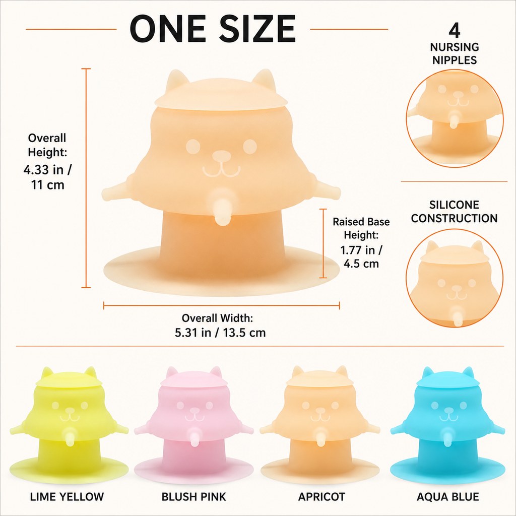 4-Nipple Nursing Feeder – Easy Kitten & Puppy Feeding