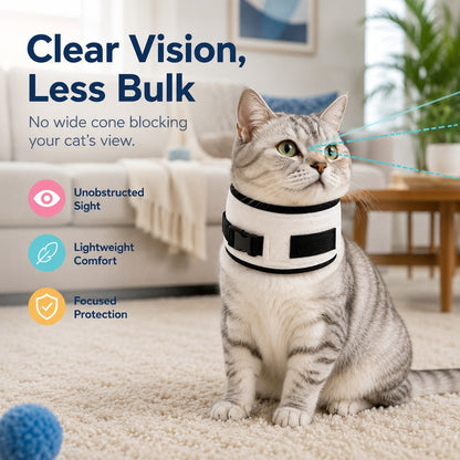 Fleece Cat Recovery Collar – Soft Anti-Lick Wrap