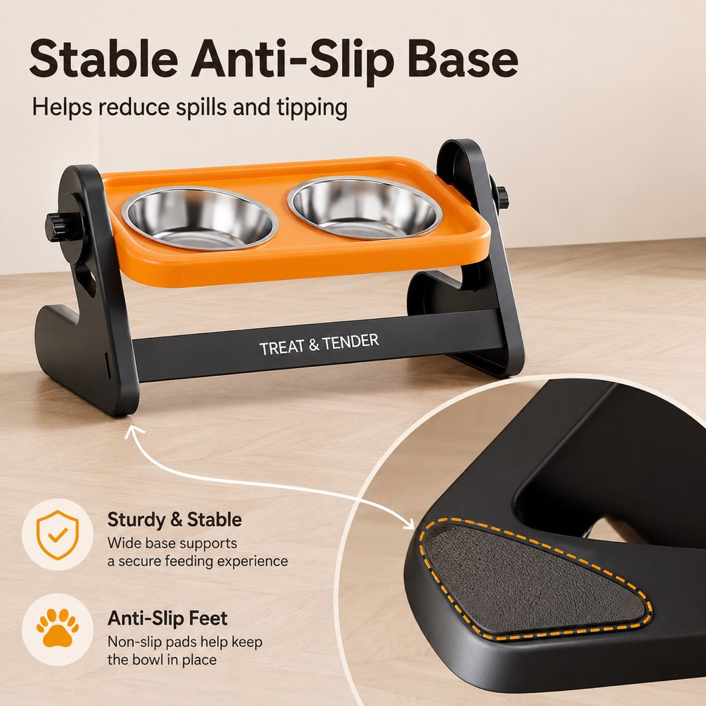 Elevated Tilted Steel Pet Bowls – Easier, Cleaner Meals
