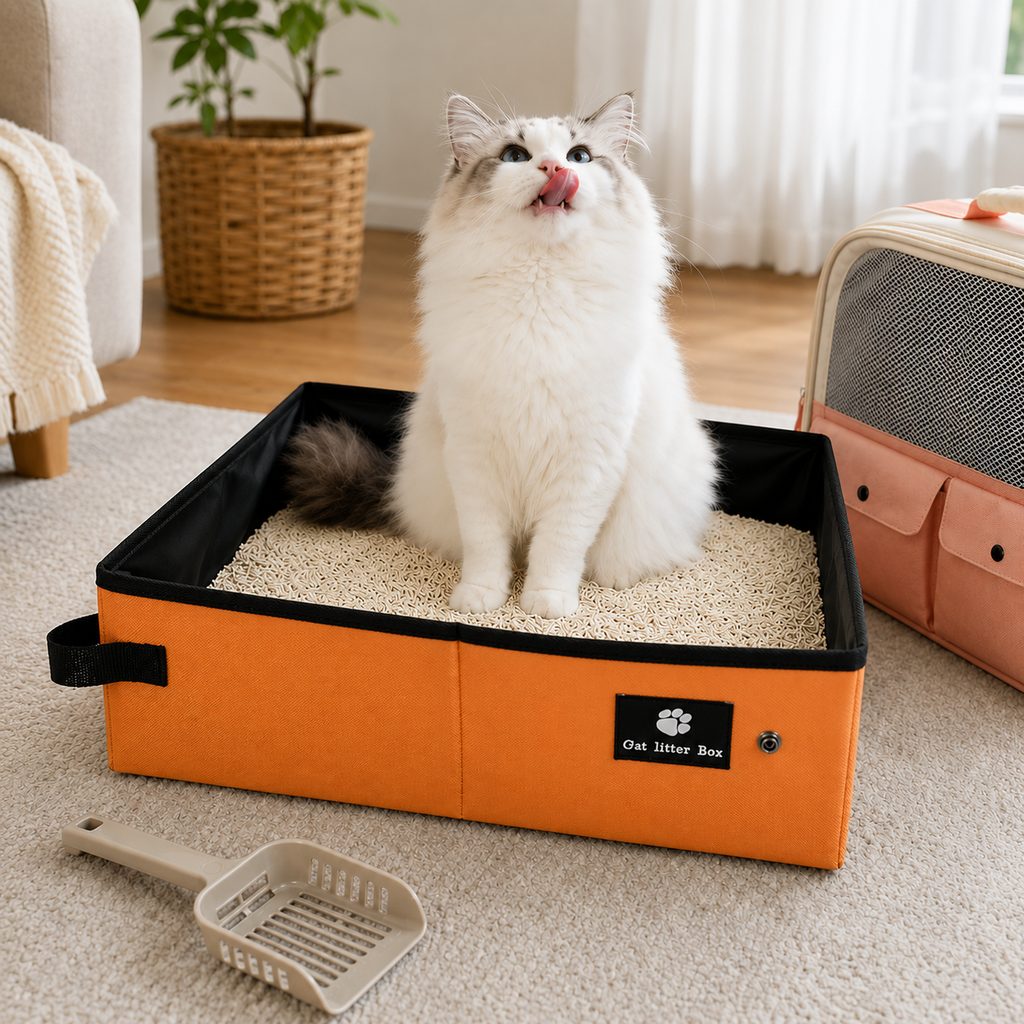 Foldable Travel Cat Litter Box – Leak-Proof
