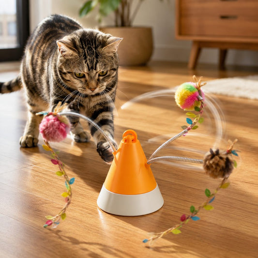 360° Magnetic Rotating Cat Teaser – Hands-Free Play
