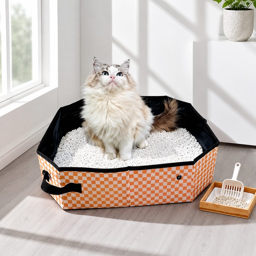 Foldable Travel Cat Litter Box – Leak-Proof