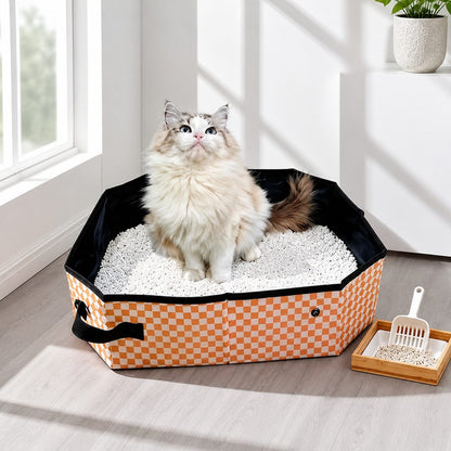 Foldable Travel Cat Litter Box – Leak-Proof