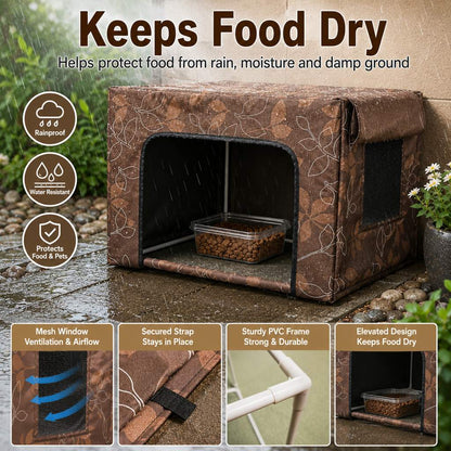 Outdoor Cat Feeding Shelter – Weatherproof Food Station