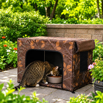 Outdoor Cat Feeding Shelter – Weatherproof Food Station