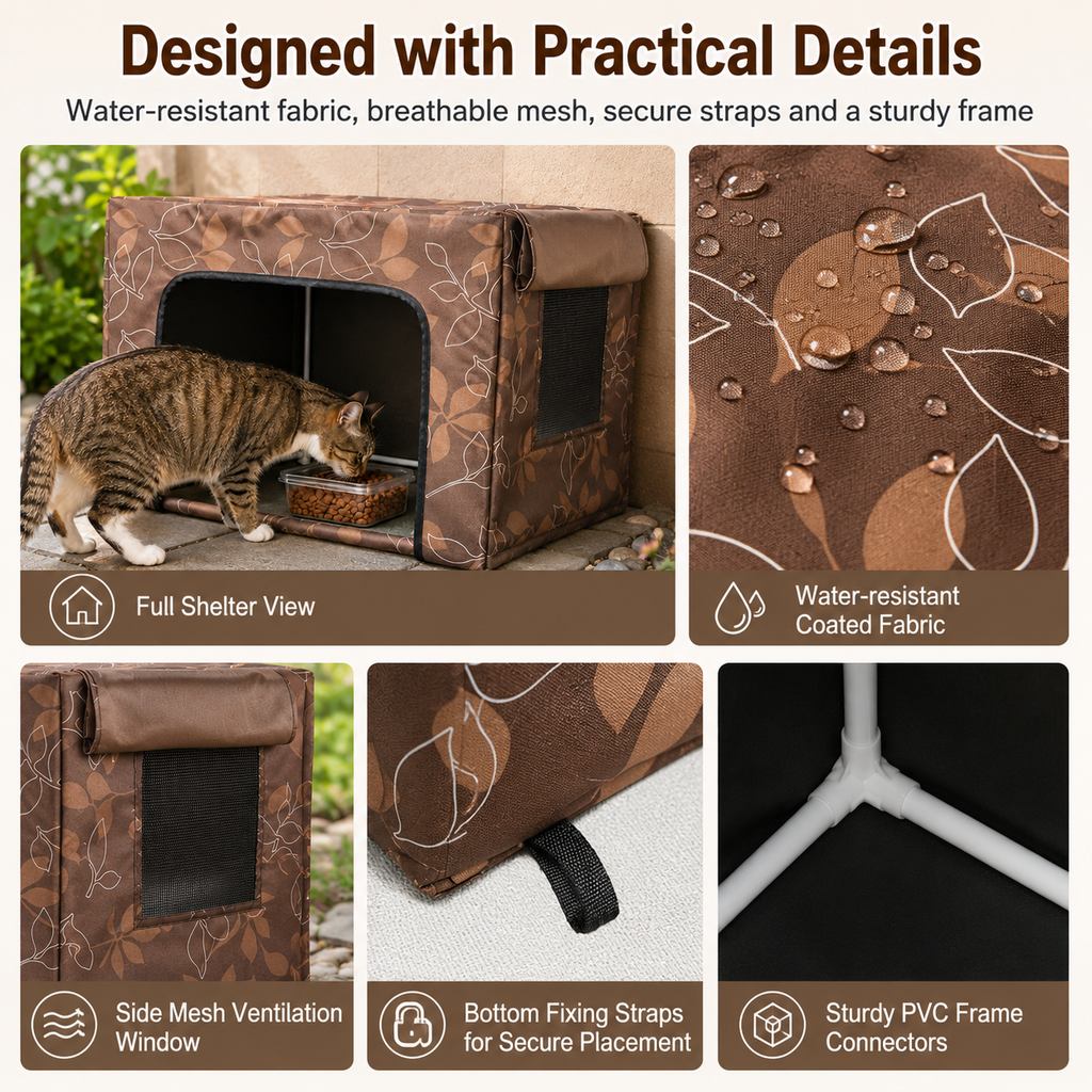 Outdoor Cat Feeding Shelter – Weatherproof Food Station