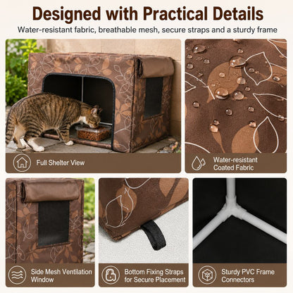 Outdoor Cat Feeding Shelter – Weatherproof Food Station
