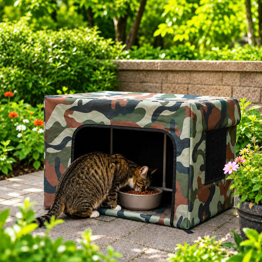 Outdoor Cat Feeding Shelter – Weatherproof Food Station