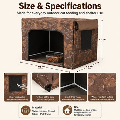 Outdoor Cat Feeding Shelter – Weatherproof Food Station