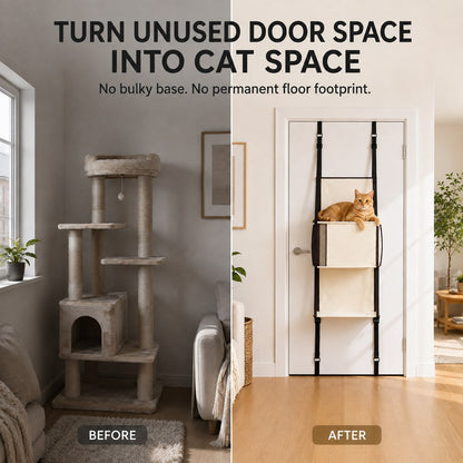 Door-Mounted Cat Tree – 3-Tier Space Saver